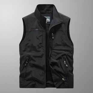 Vest Men's Spring and Autumn Outdoor Thin Quick-drying Vest Middle-aged Men's Plus Size Multi-bag Waistcoat Sleeveless Jacket 1906