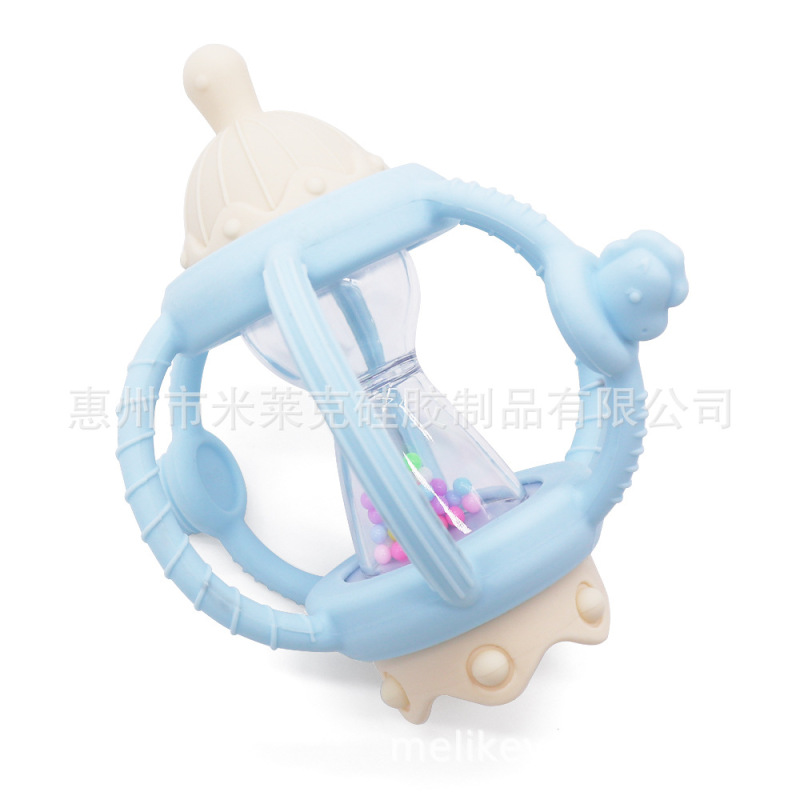 跨境沙漏曼哈顿手抓球婴儿牙胶玩具可啃咬食品级硅胶宝宝抓握摇铃|undefined