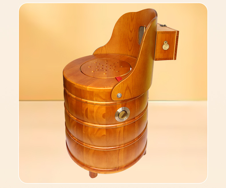 Wooden Moxibustion Chair Foldable Seated Moxa Stool with Backrest for Moxa Stick and Moxa Cone Warming Sessions in use