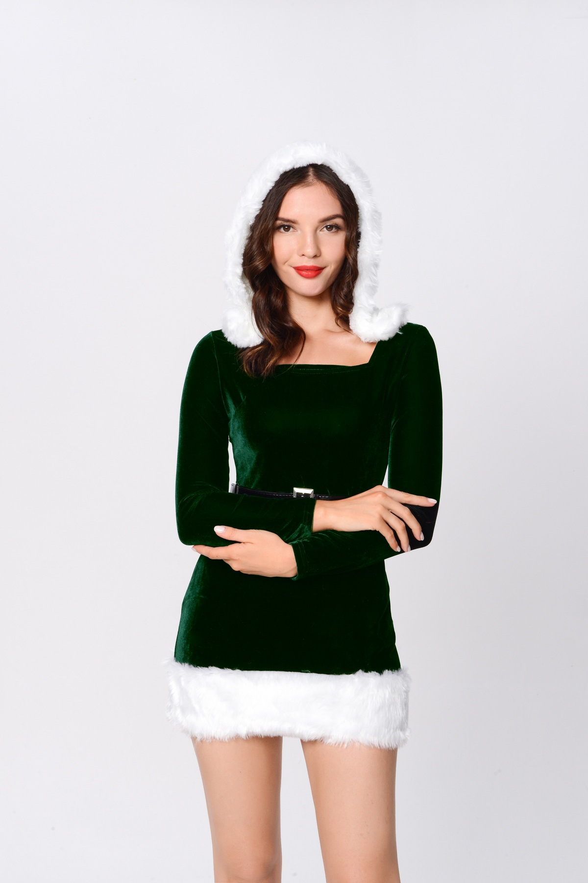 Kleidung für Frauen Erwachsene Set Kaninchen Mädchen COS Weihnachten Leistung Kleid Sexy Uniform_voghion.com