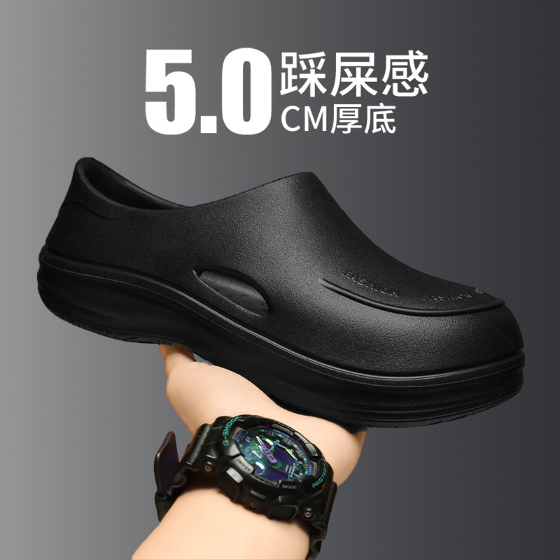 Zapatos con agujeros para hombres verano nuevas sandalias de playa al aire libre uso exterior de doble uso antideslizante resistente al desgaste suela suave zapatillas Baotou hombre