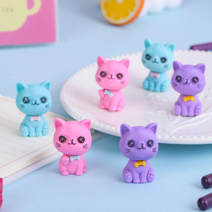 Creative Cute Cat Animal Eraser Student Rubber Stationery Wholesale June 1 Final Christmas Gift Prizes