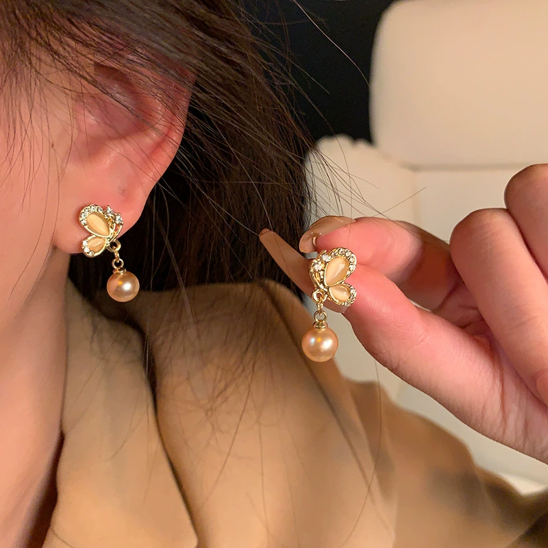 Серьги из серебра 925 с жемчужным бантиком, микровклейка цирконием, стиль 2026