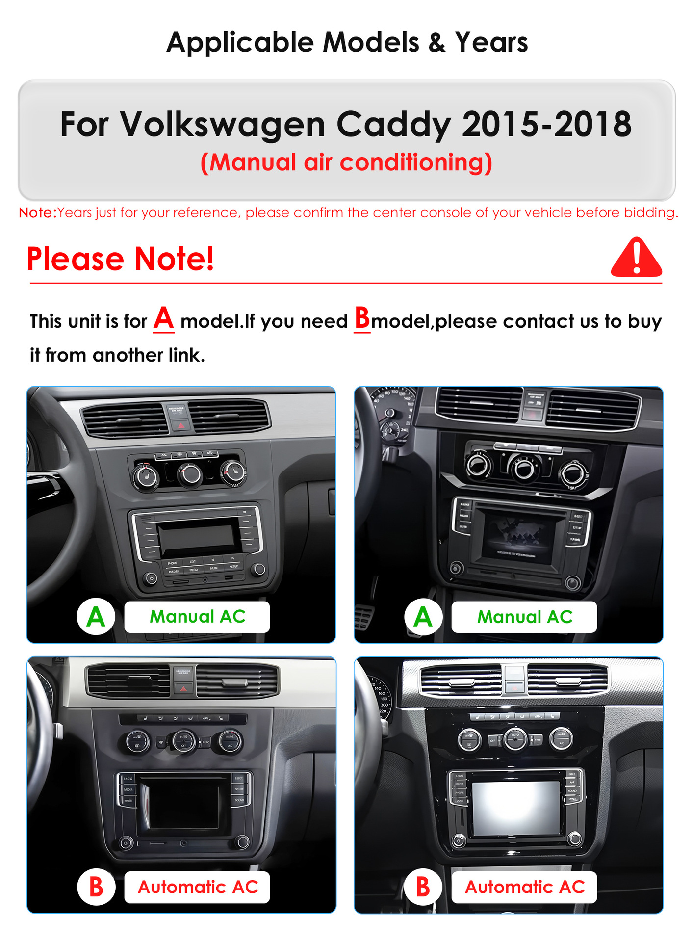 Suitable for Volkswagen Caddy 2015-2018 Models, Android Carplay Central Control Bluetooth Car Navigation