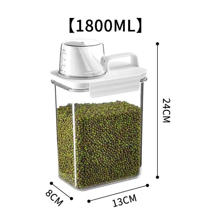 White lid grain jar 1800ml / Kraft paper box packaging