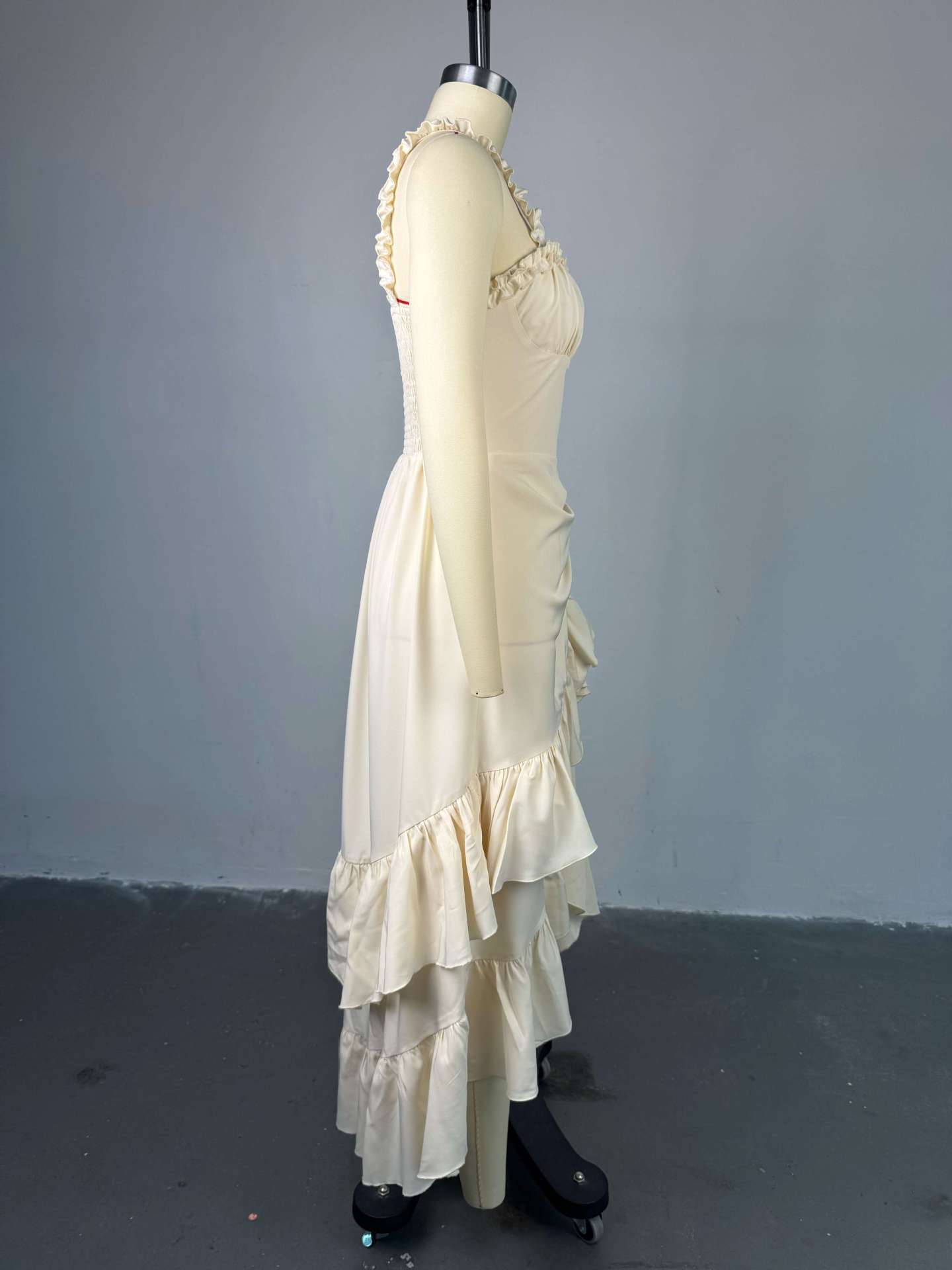 Elegant Off-Shoulder High Waist Maxi Dress With Flounce Hem - Slimming Summer Dress For Women (S-Xxl, Cream White)_ecoleips.com