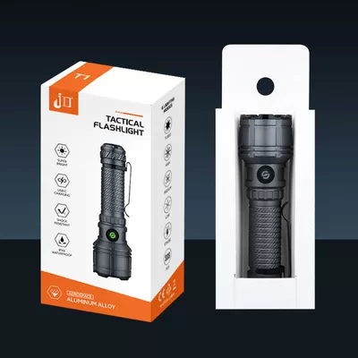 Cross-Border High-Intensity Long-Range Tactical Flashlight UV fənərlər - jd-t1-meteorite-gray-contains-1-section-21700