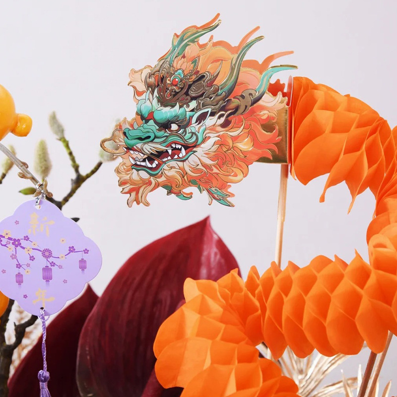 Año nuevo Dragón baile hecho a mano guirnalda de papel al por mayor Festival de Nochevieja panal largo dragón papel cortado Festival de Primavera regalo decorativo accesorios de la foto