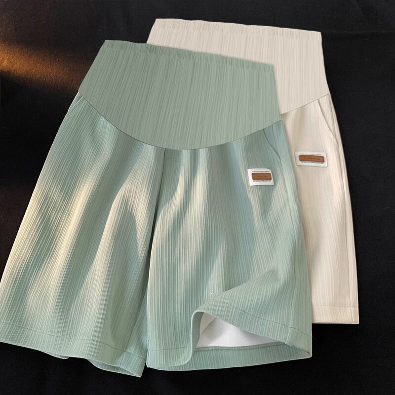 Maternity Shorts for Summer, Thin Ice Silk Wide-Leg Pants, Loose Casual Straight-Leg Sports Shorts, Summer Wear
