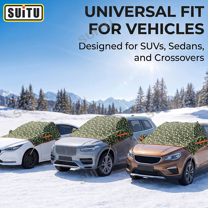 Car snow cover for front windshield, anti-freeze cover, anti-frost cover, multifunctional half-cover car cover, snow protection, thickened for winter