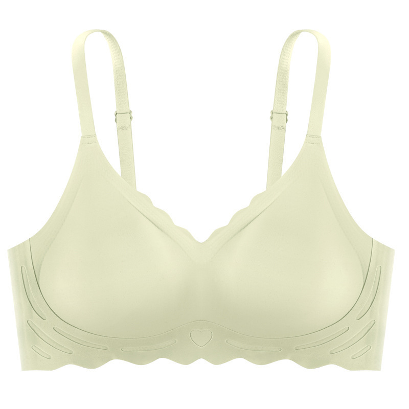 Tira de jalea sin costuras ropa interior de látex push up pecho grande sujetador pequeño soporte suave sujetador inalámbrico sujetador mujeres delgadas