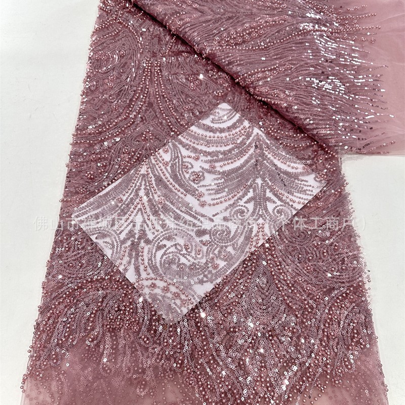 Tejido bordado, tejido de sequilla, tejido de sequilla, tela de flor tridimensional, tela bordada de perlas, comercio exterior transfronterizo spot