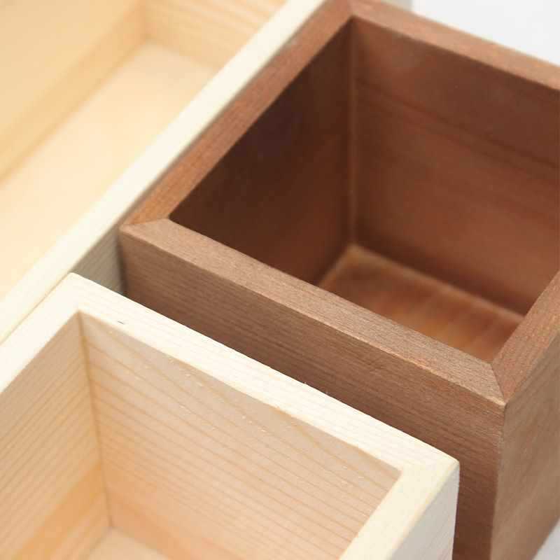 Wooden rectangular table storage box