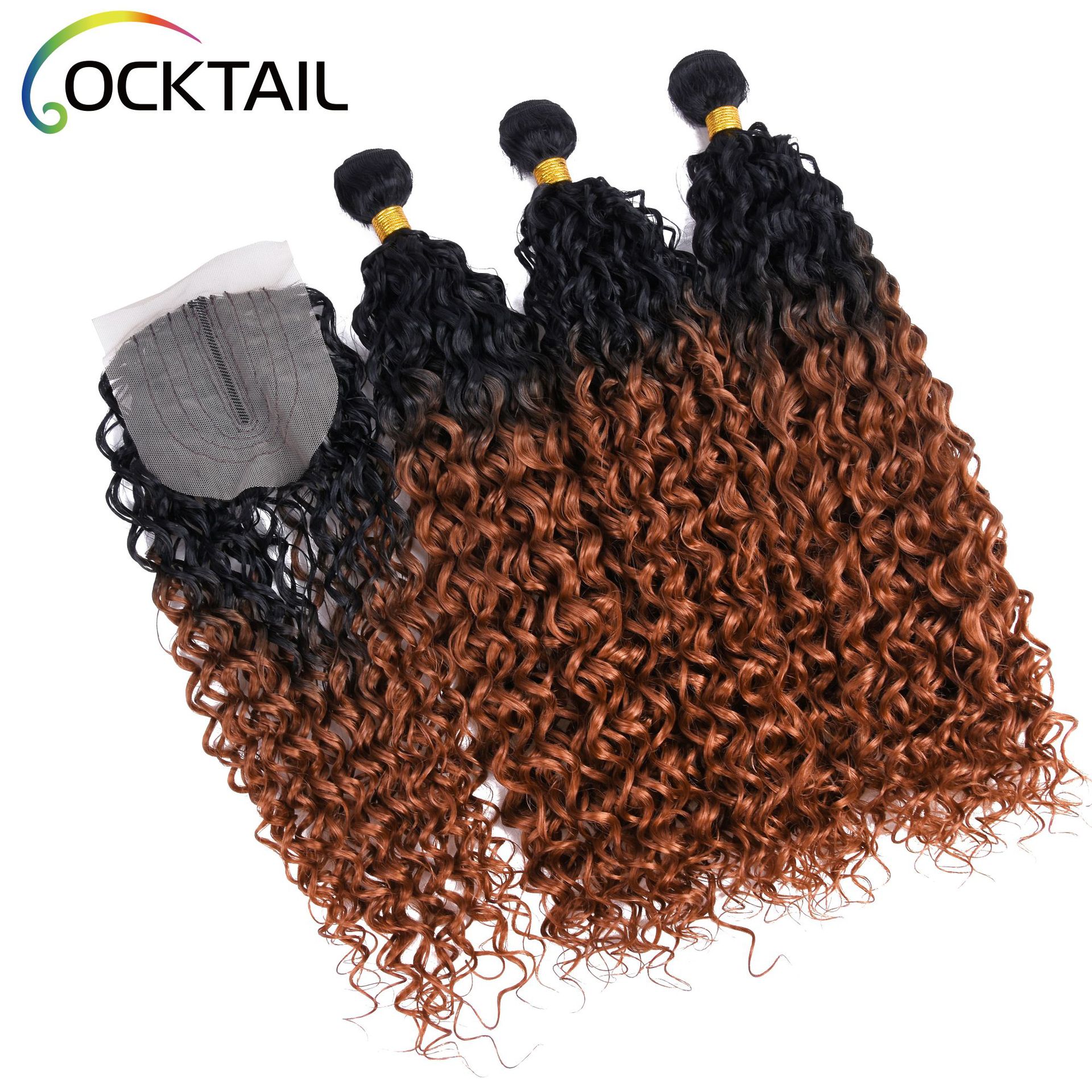 Kanekalon onda de agua de fibra química cortina de pelo venta directa de fábrica 3 + 1 fibra química cortina de pelo