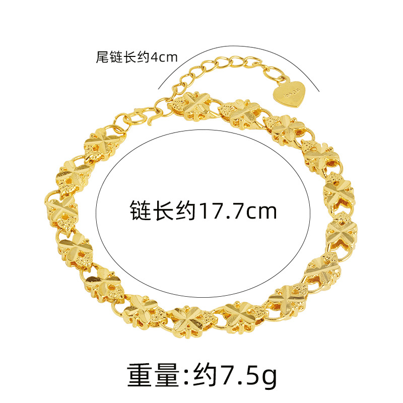 Sand oro coche flor pulsera latón plateado joyería fresca nicho temperamento simple moda pulsera vivo caliente