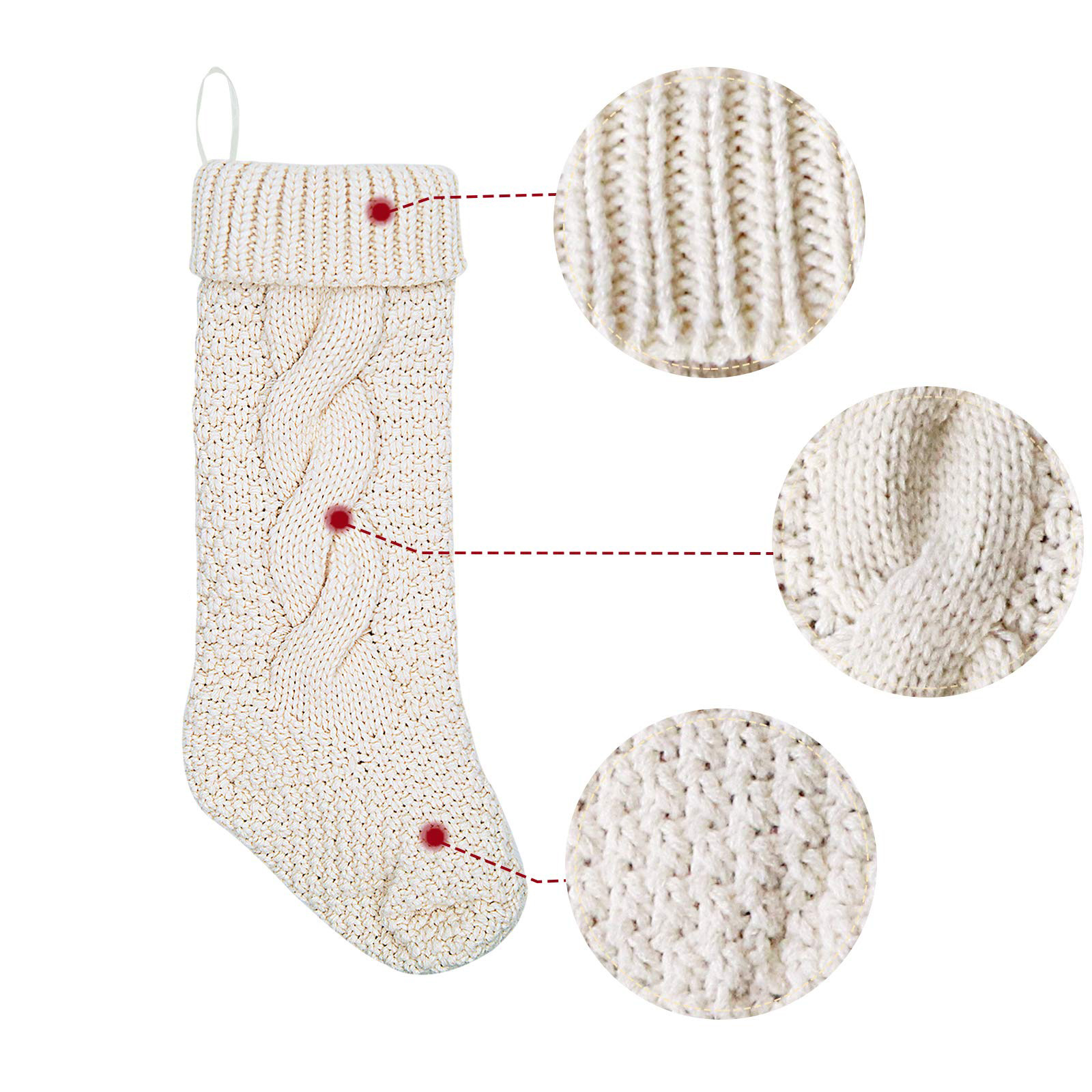 Transfronterizo nuevo punto de Navidad rojo blanco Navidad calcetines adornos de regalo bolsa decoración colgante caramelo bolsa chimenea colgando Calcetines