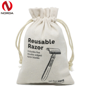 Custom logo bunched canvas bag cotton bag dustproof storage bag linen gift bag jewelry bag