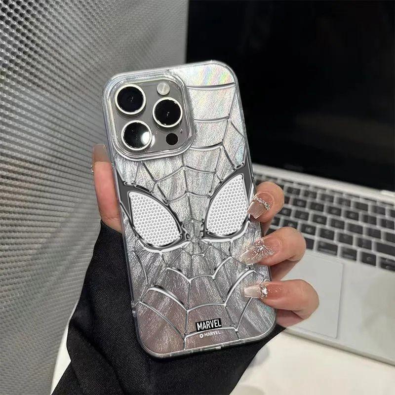 Silverline Spiderman para Apple 16promax dibujos animados iPhone 15plus nuevo caso de teléfono 14pro alto image 4