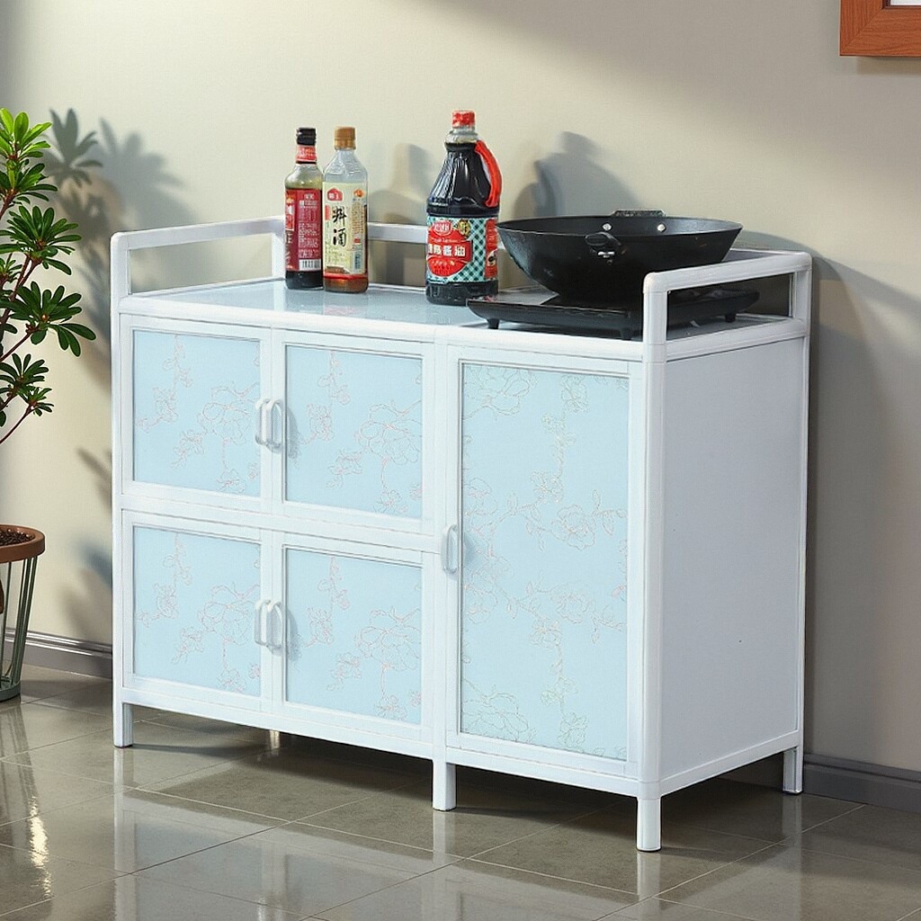Estante multifuncional de cocina armario de almacenamiento de comedor simple armario de piso armario de horno armario de almacenamiento de olla