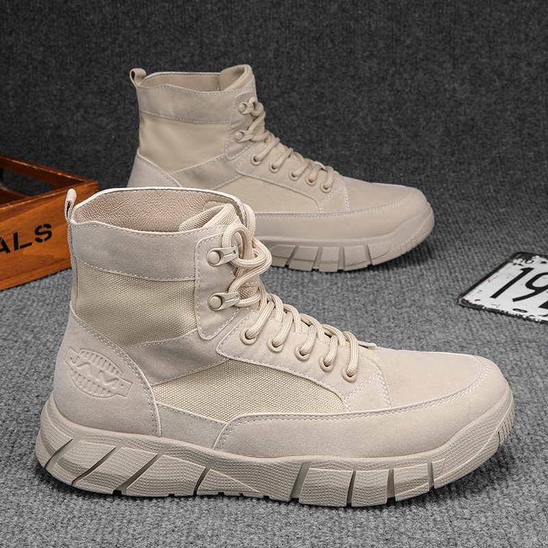 Fall 2024 New Arrival Martin Boots Men's Trendy All-match Casual British Style High-top Workwear Boots Mid-top Canvas Trendy Shoes