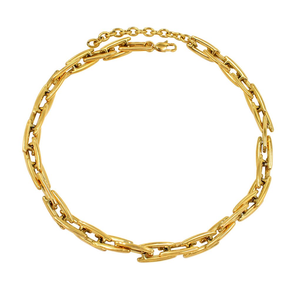 26g Weight PVD Coated Gold Plating Process 18K Gold, Real Gold Plated Plating Material Chain Bracelet, Necklace Classification Handmade Chain Chain Type Necklace + Jewelry Quantity Holiday, Daily Occasion 304 Stainless Steel Material Solid Color Pattern 2025 Spring and Summer Season Women's Gender Hip-Hop, Retro Style Waterproof Non Tarnish Craft PVD Coated 18K Gold Real Gold Plated Solid Color 304 Stainless Steel Hip-Hop Retro Waterproof Non Tarnish Chain Bracelet Necklace 29