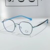 new pattern Teenagers student Blue light Eyeglass frame Metal Retro Polygon Plain glasses Can be equipped with myopia Degrees