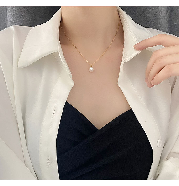 PVD Coated Gold Plating Process Vacuum Plating Real Gold Plated 18K Gold Gold Plating Water Droplets 304 Stainless Steel Elegant Waterproof Non Tarnish Titanium Steel Necklace