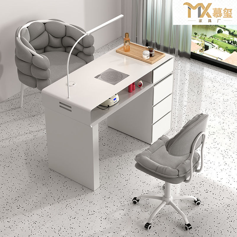 Mesa y silla de manicuras set de precio especial económico simple y doble lujo ligero multifuncional de mármol chino manicuras mesa de crema de viento