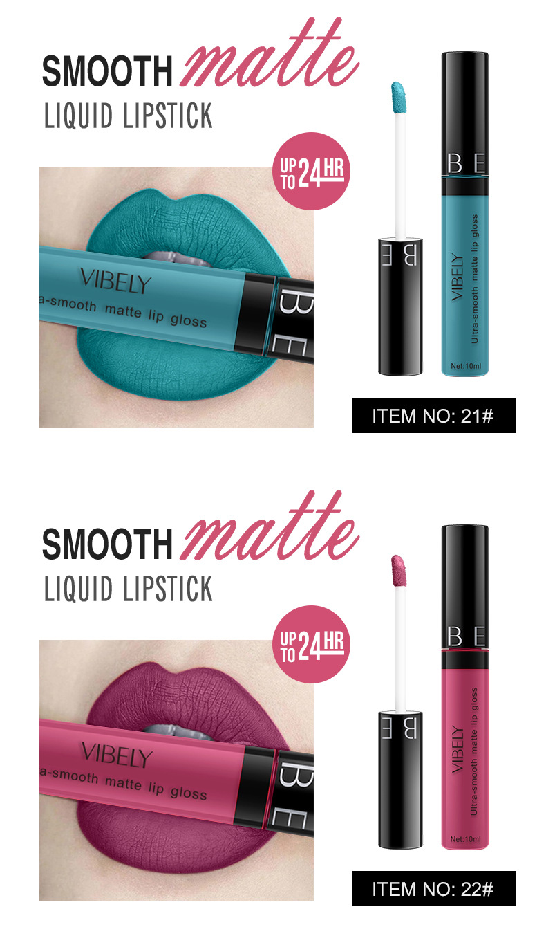 VIBELY Cross-border Makeup Amazon matte non-stick cup lip gloss Non-fading long-lasting liquid Lipstick Export version undefined