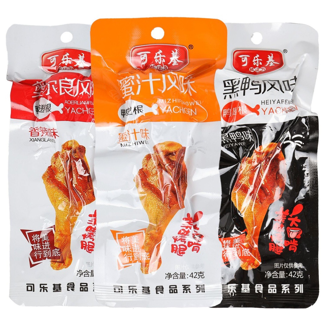 可乐基烤腿鸭翅根鸭小腿奥尔良香辣蜜汁味卤味休闲零食下午茶小吃