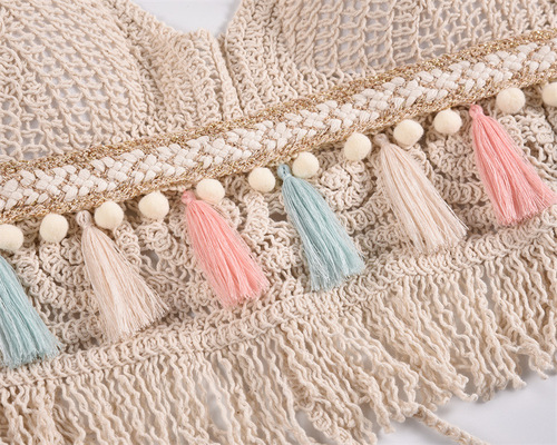 Sexy little camisole lace up hollow bohemian ethnic style embroidered short inner wear women's top bra