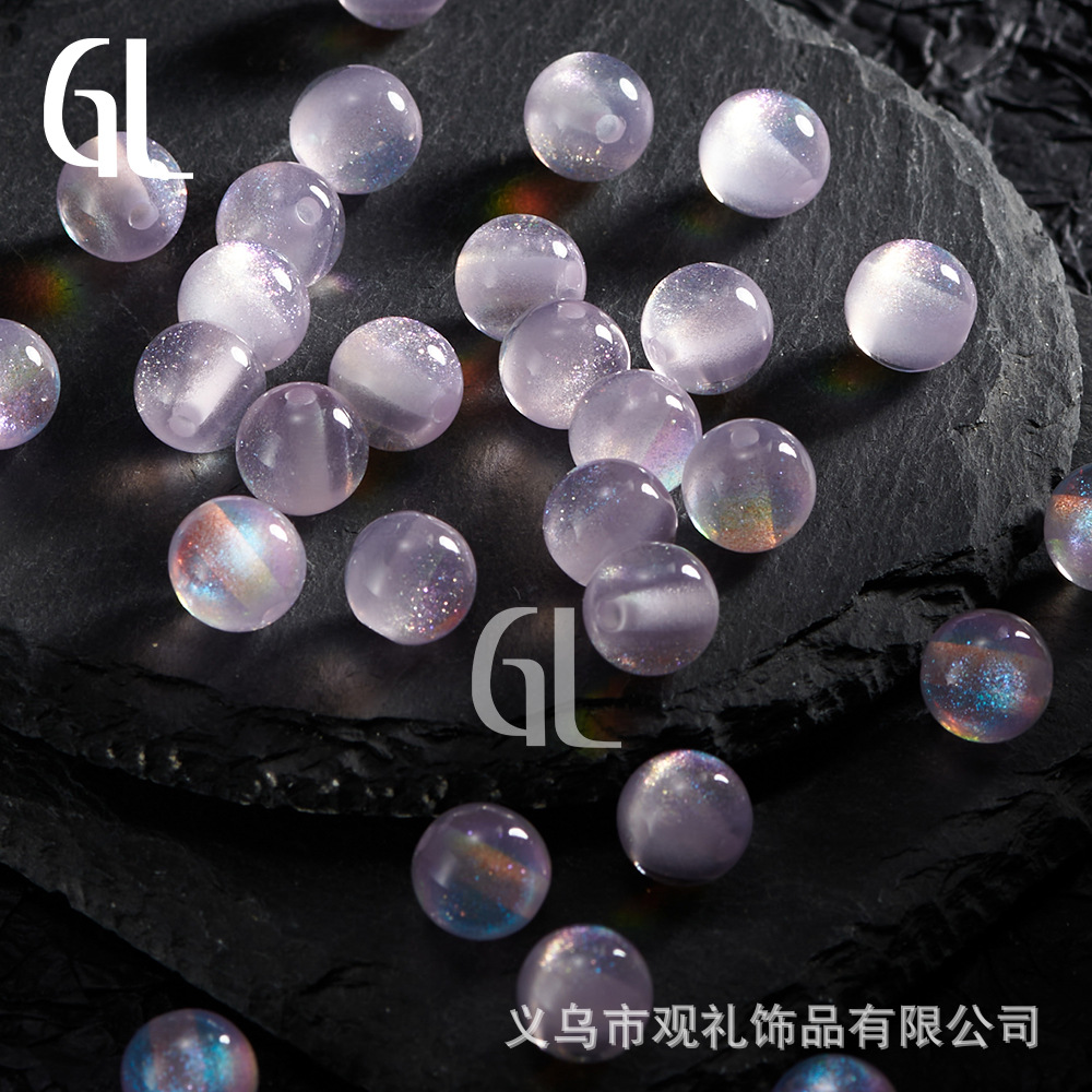 Starry sky, beads handmade, bracelet with accessories, 8/10mm, cat's eye, DIY 2