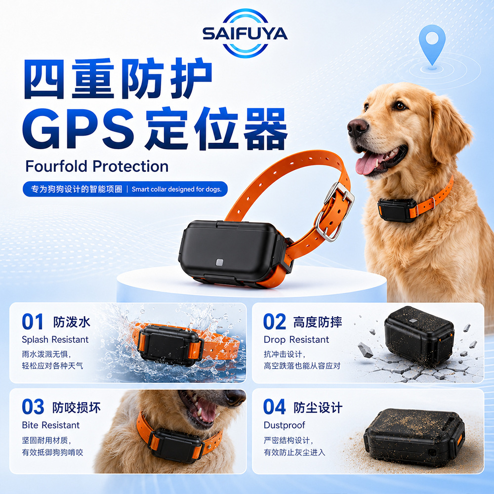 Pet GPS tracker for large猎犬，防丢设备，海外国际通用版，谷哥多语言大容量。