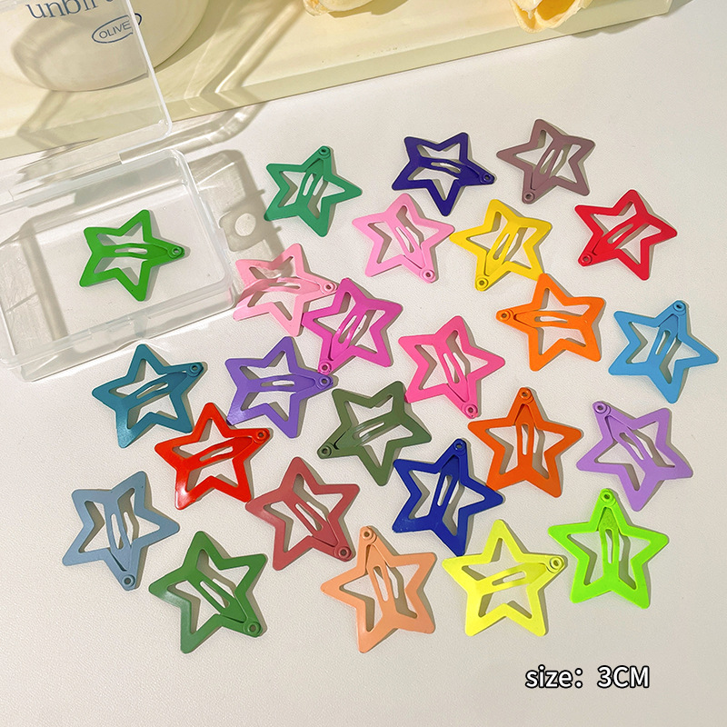 Dopamina de color estrellas amor clip de cabello de la niñez clip de fránta clip de cabello BB clip de cabello adorable joyas de cabello