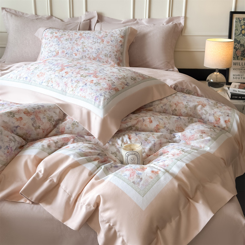 High Count, High Density, Pure Cotton, Thickeneded, Warm and Brushed Four-Piece Quilt Cover, Bed Sheetss and Bedding 2025 New Style