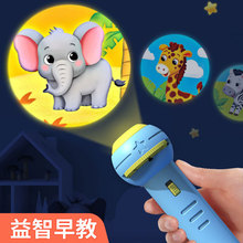 儿童投影手电筒发光玩具宝宝动物早教识图卡通投影仪礼品地摊批发