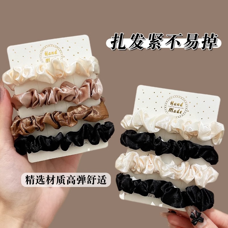 Temperamento simple anillo de cabello intestino delgado mujeres invierno bola de cabello cuerda de cabello de alta elasticidad adultos atar cabello cuerda de cabello adornamiento para el cabello