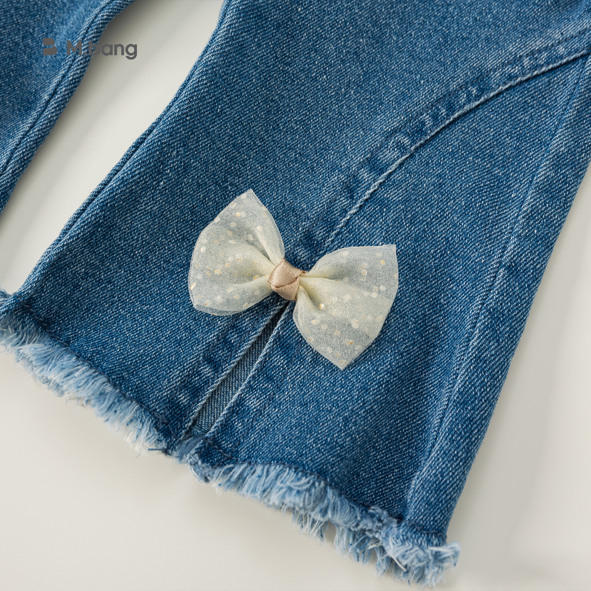Pantalones de Mezclilla Youbao para Niñas, Primavera y Otoño, Pantalones Largos con Lazo, Ropa Infantil, Pantalones Casuales de Felpa con Campana para Niños Pequeños image 6