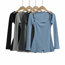 美味辣妹连体衣裤女2025新款性感长袖坎肩紧身收腰背心连体短裤