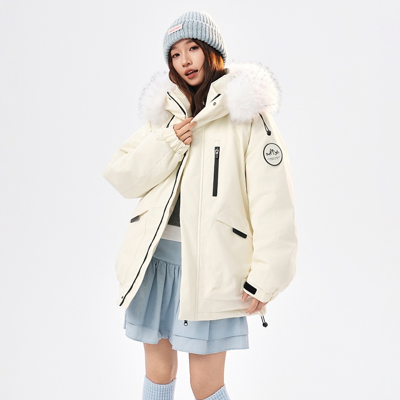 Couple's Mountain Eagle Fur-Lined Thickened Cotton Jacket, Men's New Winter Warm Coat, Loose Korean Style Short Cotton Jacket for Men