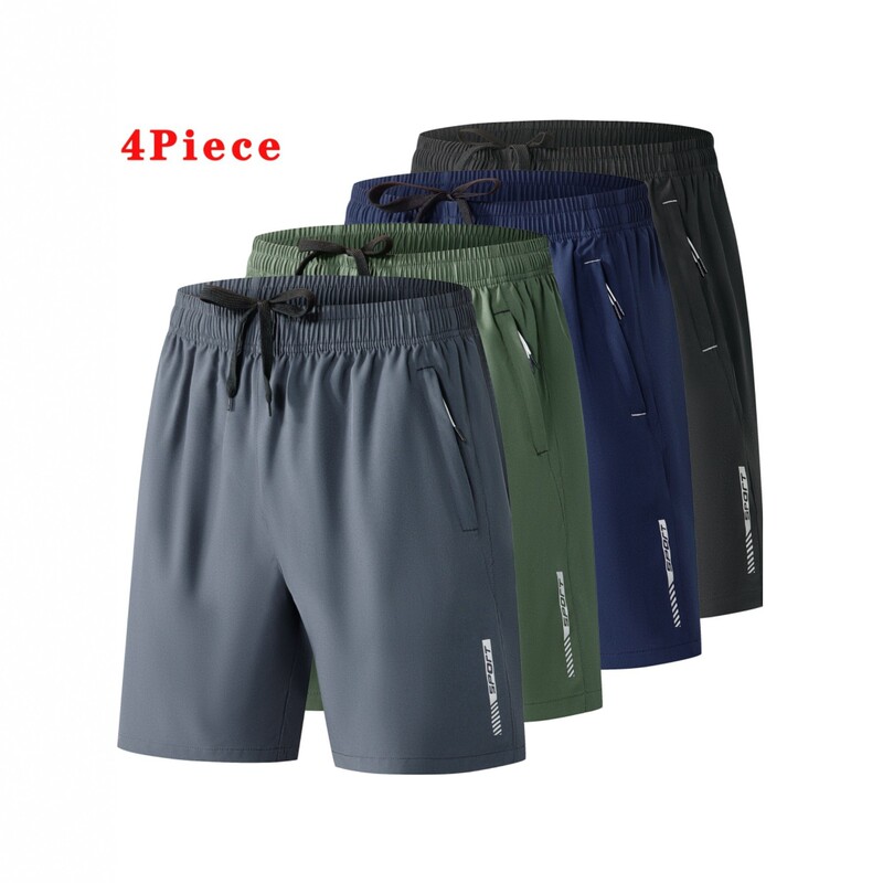 Summer Men's Quick-Drying Sports Shorts, Men's Loose-Fitting Five-Quarter Pants, Custom Breathable Fitness Running Casual Pants for Men