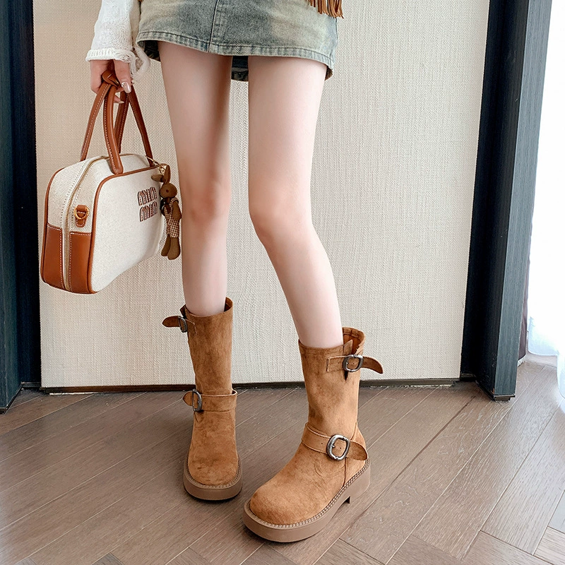 Новые внутренние и высокие сапоги Martin сапоги женские толстые подошвы западные джинсовые сапоги ретро толстые каблуки