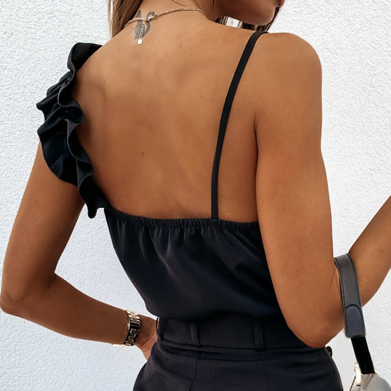 Sexy Style Wholesale Women's Sexy Solid Color Backless Tank Tops