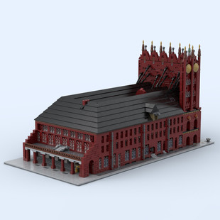 Moc-87184 Stellarschlösser Town Hall Gothic Architecture Famous Landmark 7491 Number of Particles
