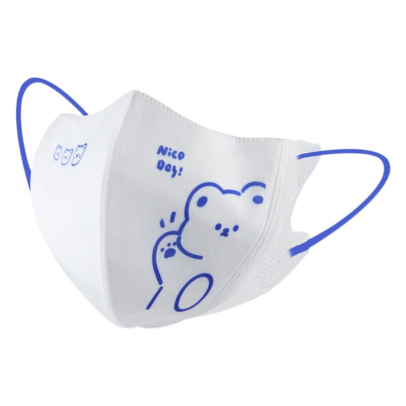 Klein Blue Bear Máscara para padres e hijos 3d tridimensional desechable rubor traje independiente adulto invierno cálido máscara femenina