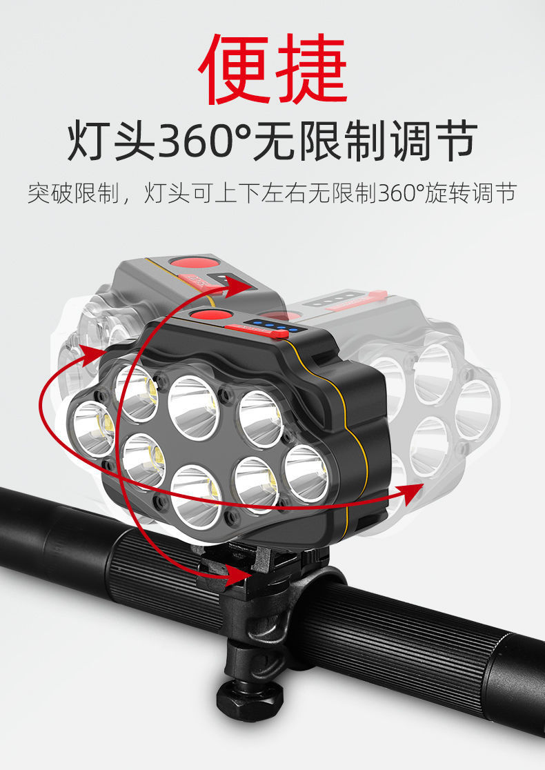 八核巨亮自行车灯