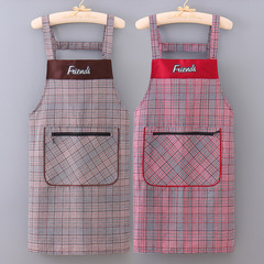 韓版時尚棉布背帶圍裙家用廚房做飯女罩衣工作服防污透氣新款