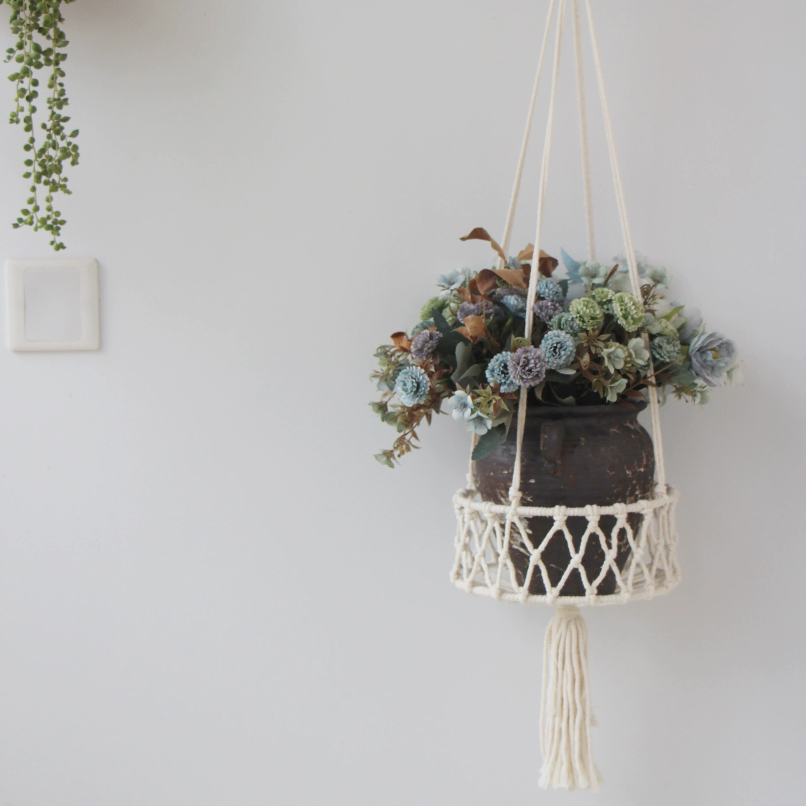 Трансграничное садоводство цветочный горшок сетка ручной вязаный хлопок