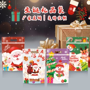 New Cross-Border Christmas Snowflake Candy Bag Biscuit Self-Standing Ziplock Bag Creative Holiday Gift Bag Wholesale