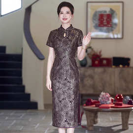 高端轻奢妈妈婚宴礼服改良旗袍2025秋季新款宴会喜婆婆装日常可穿